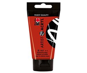 Marabu 12200002937 - Artist Acryl kamium Rouge Moyen 75 ML, Peinture Acrylique Fine de qualité Artistique, à Base d'eau, consistance pâteuse, hautement pigmentée, très Bonne Brillance et opacité