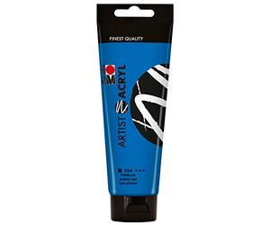 Marabu 12200044956 Artist Acrylique Primärcyan 120 ml Peinture acrylique fine de qualité artiste à base d'eau Consistance pastel Haute pigmentation Très bonne brillance et opacité Taille unique