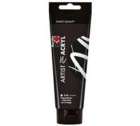 Marabu 12200044974 - Artist Acrylique, noir lampe 120 ml, peinture acrylique fine de qualité artistique, à base d'eau, consistance pâte, hautement pigmentée, très bonne brillance et opacité