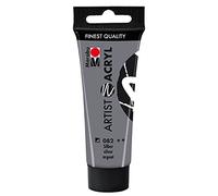Marabu 12200055082 - Artist Acryl Silver 082, 22 ml, peinture acrylique fine de qualité artistique, à base d'eau, consistance pâte, hautement pigmentée, très bonne brillance et opacité