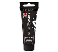 Marabu 12200055974 - Artist Acryl Lampe noire 974, 22 ml, peinture acrylique fine de qualité artistique, à base d'eau, consistance pâteuse, hautement pigmentée, très bonne brillance et opacité