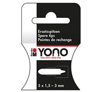Marabu 1240000004006 124000004006-YONO Lot de 5 pointes rondes japonaises de rechange de qualité supérieure pour marqueurs - Blanc - 1,5-3 mm