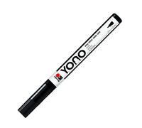 Marabu 12400101073 YONO Marqueur, noir 073, stylo acrylique polyvalent, avec pointe ogive japonaise fine de 0,5 à 1,5 mm, à base d'eau, résistant à la lumière et à l'eau, pour presque toutes les
