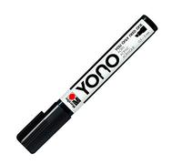Marabu 12400102073 - Marqueur YONO noir 073 - Stylo acrylique polyvalent avec pointe biseautée japonaise 0,5 - 5 mm, à base d'eau, résistant à la lumière et à l'eau, pour presque tous les supports