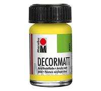 Marabu 14010039020 - Decormatt Acryl Citron 020, 15 ml, peinture acrylique à base d'eau au fini mat velouté, onctueuse et aux couleurs intenses, résistante à la salive et aux intempéries