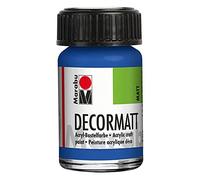 Marabu 14010039052 - Decormatt Acrylique Bleu moyen 052, 15 ml, peinture acrylique à base d'eau au fini mat velouté, onctueuse et aux couleurs intenses, résistante à la salive et aux intempéries