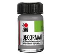 Marabu 14010039278 Decormatt Acrylique Gris clair 278, 15 ml, peinture acrylique veloutée mate à base d'eau, crémeuse et de couleur intense, résistante à la salive, aux intempéries, pour peindre et