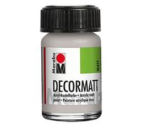 Marabu 14010039782 - Decormatt Acrylique Argent métallisé 782, 15 ml, peinture acrylique à base d'eau au fini mat velouté, onctueuse et aux couleurs intenses, résistante à la salive