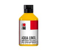 Marabu Encre pour linogravure 15100013021 – à base d'eau, résistante aux taches – Jaune moyen 250 ml