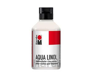 Marabu 15100013070 - Encre linogravure à base d'eau, résistante à l'essuyage, blanc, 250 ml, pour toutes les techniques d'impression en relief à l'école, dans les loisirs et les arts graphiques