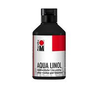 Marabu 15100013073 - Encre linogravure à base d'eau, résistante à l'essuyage, noir, 250 ml, pour toutes les techniques d'impression en relief à l'école, dans les loisirs et les arts graphiques