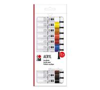 Marabu Acrylic Paint, Multi, 12ml 12 basic colours