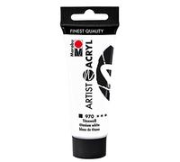 Marabu Artist 12200055970 - Acrylique blanc titane 970, 22 ml, peinture acrylique fine de qualité artistique, à base d'eau, consistance pâte, hautement pigmentée, très bonne brillance et opacité