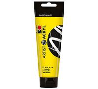 Marabu Artist Acryl 12200044919 - Jaune primaire 120 ml, peinture acrylique fine de qualité artistique, à base d'eau, consistance pâte, hautement pigmentée, très bonne brillance et opacité
