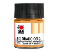 Marabu Colorado Gold 12640005786 Peinture à effet métallique à base d'eau, résistante à la lumière, aux intempéries, séchage rapide, pour pinceau et tapoter sur les surfaces absorbantes