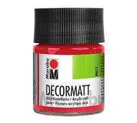 Marabu Decormatt 14010005031 Peinture acrylique rouge cerise 031, 50 ml, velours mat à base d'eau, crémeux et coloré, résistant à la salive et aux intempéries, pour peindre et pochoir librement.