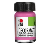 Marabu Decormatt 14010039033 Peinture acrylique rose 033 velours mat à base d'eau, couleur crémeuse et intense, résistante à la salive et aux intempéries, 15 ml