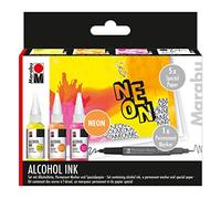 Marabu Encre permanente Alcohol Ink – Set fluo NEON