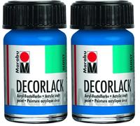 Marabu Glorex 11300039095 Peinture Acrylique Bleu Azur 095, 15 ML, Vernis Acrylique Brillant à Base d'eau, résistant aux intempéries, résistant à la salive pour Peinture, Pochoir et découpage