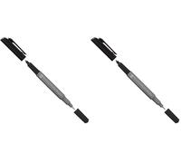 Marabu Graphix 01470003073 Marqueur permanent noir double pointe 1-2 mm 0,5 mm Couleurs vives, séchage rapide, encre à base d'alcool, faible odeur et imperméable (Lot de 2)