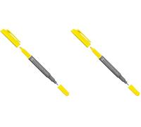 Marabu Marqueur permanent Graphix jaune, avec double pointe de 1 à 2 mm et 0,5 mm, couleurs brillantes, séchage rapide, encre à base d'alcool, faible odeur et imperméable, taille unique (Lot de 2)