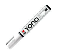Marabu Marqueur YONO 12400102070 12400102070-YONO - Blanc 070 - Pointe biseautée japonaise, à base d'eau, résistant à la lumière et à l'eau - Pour presque tous les supports - 0,5-5 mm
