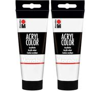 Marabu Peinture Acrylique crémeuse à Base d'eau, séchage Rapide, résistante à la lumière, imperméable à l'eau, Application avec Pinceau et éponge sur Toile, Papier et Bois, 100 ML (Lot de 2)
