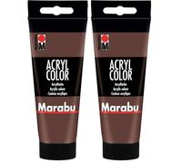 Marabu Peinture Acrylique crémeuse à Base d'eau, séchage Rapide, résistante à la lumière, imperméable à l'eau, Application avec Pinceau et éponge sur Toile, Papier et Bois, 100 ML (Lot de 2)
