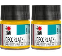 Marabu Peinture Acrylique Decorlack, Jaune Moyen, 50 ml (Lot de 2)