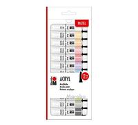 Marabu Peinture Acrylique, Pastel, 12ml, Set de 12 Pieces