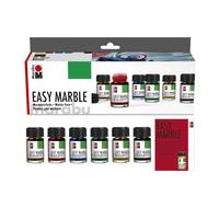 Marabu Peinture à marbrer Easy Marble – Kit de démarrage 6 x 15 ml assorties