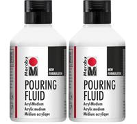 Marabu Pouring Fluid Acrylique liquide, médium de lissage fluide, technique de la peinture fluide et coulées - Améliore les propriétés de dégradé des peintures acryliques, ne jaunit pas (Lot de 2)