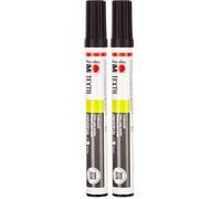 Marabu Textil MR011703073 Stylo Peintre Pointe 2-4 mm Noir (Lot de 2)