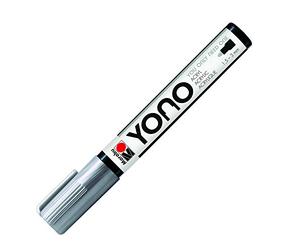 Marabu YONO 12400103082 Marqueur en argent 082 - Stylo acrylique polyvalent avec pointe ogive japonaise de 1,5 à 3 mm, à base d'eau, résistant à la lumière et à l'eau, pour presque toutes les surfaces