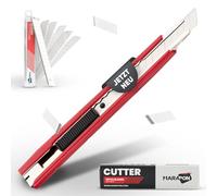 MARAPON Cutter professionnel avec 10 lames | Couteau à tapis extra robuste | Couteau de poche avec lames cassables | Outil de cutter pour une utilisation professionnelle | Petit couteau de travail