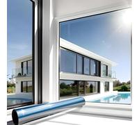 MARAPON Film Miroir pour Fenêtre Argent 1,05x2 m Adhésion Statique sans Colle Film sans Tain Intimité Protection UV Anti Chaleur
