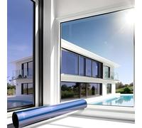 MARAPON Film Miroir pour Fenêtre Bleu 0,75x50 m Adhésion Statique sans Colle Film sans Tain Intimité Protection UV Anti Chaleur