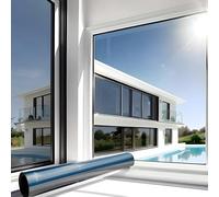 MARAPON Film Miroir pour Fenêtre Noir 1,05x2 m Adhésion Statique sans Colle Film sans Tain Intimité Protection UV Anti Chaleur