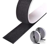 MARARDI Scratch Autocollant Double Face Noir pour Fixation [1 Mètre x 25mm] Murale sans Percer | Bande Adhésive Extra Fort Résistant pour Maison et Bureau, Solution Durable Découpable