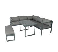 Concept Usine Salon de jardin Marbella 6 places gris foncé canapé et banc
