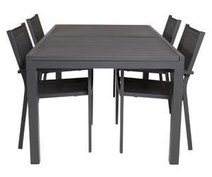 Marbella set de jardin table 100x160cm 4 chaises Copacabana noir.