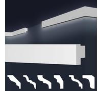 MARBET DESIGN moulures XPS polystyrène blanc - éclairage indirect LED moulures en polystyrène moulures de plafond moulures E - (40 mètres / 20 moulures E-44)
