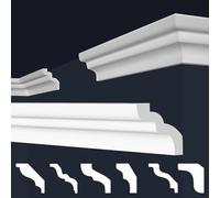 MARBET DESIGN moulures XPS polystyrène blanc - moulures de plafond finition plafond moulures E - (50 mètres / 25 moulures E-7)