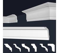 MARBET DESIGN moulures XPS polystyrène blanc - moulures de plafond finition plafond moulures E - (50 mètres / 25 moulures E-32)