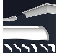 MARBET DESIGN moulures XPS polystyrène blanc - moulures de plafond stuc moulures de plafond polystyrène E - (30 mètres / 15 moulures E-43)