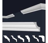 MARBET DESIGN Moulures XPS Polystyrène Blanc - Plafond, Angle et Décoratives E - (20 Mètres / 10 Pièces E-28)