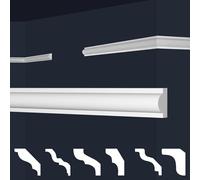 MARBET DESIGN plinthes XPS polystyrène blanc - plinthes murales bordure plinthes polystyrène E - (30 mètres / 15 plinthes E-27)