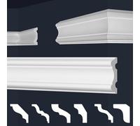 MARBET DESIGN plinthes XPS polystyrène blanc - plinthes murales bordure plinthes polystyrène E - (74 mètres / 1 paquet E-30)