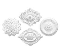 MARBET DESIGN Rosace de plafond en polystyrène expansé - Rosace de plafond blanche, élément décoratif, stuc (R-01, Ø 40cm) décoration murale stuc mural rond