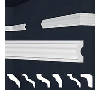 Marbet, lattes de plafond en polystyrène XPS, moulures en stuc de haute qualité, légères et robustes, au design moderne (boîte d'économie de 50 mètres, E-18, 19 x 38 mm), latte décorative